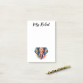 Boheemse stijl olifant post-it® notes (Op bureau)