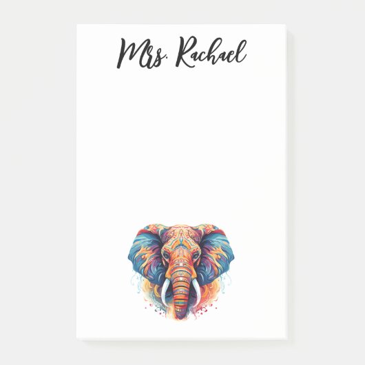 Boheemse stijl olifant post-it® notes (Voorkant)