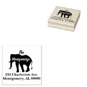 Boheemse stijl olifant silhouet familie adres rubberstempel (Gestempeld)