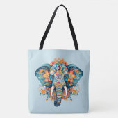 Boheemse stijl olifant tote bag (Voorkant)