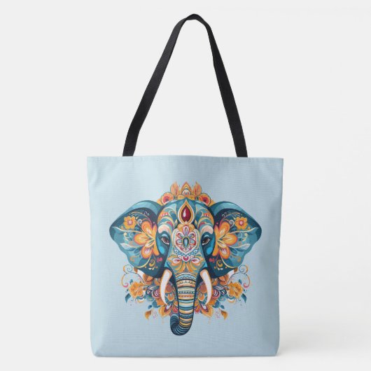 Boheemse stijl olifant tote bag (Voorkant)