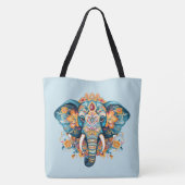 Boheemse stijl olifant tote bag (Achterkant)