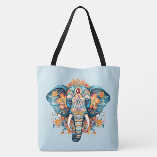 Boheemse stijl olifant tote bag (Achterkant)
