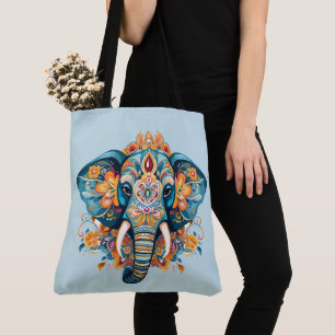 Boheemse stijl olifant tote bag