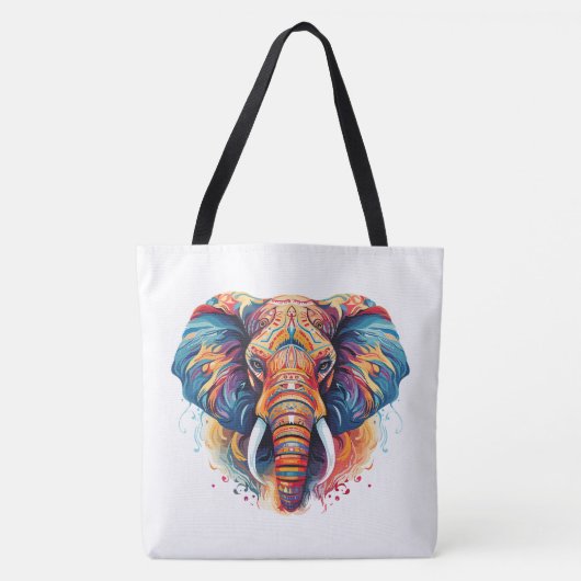 Boheemse stijl olifant tote bag (Voorkant)
