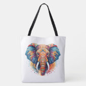Boheemse stijl olifant tote bag (Achterkant)
