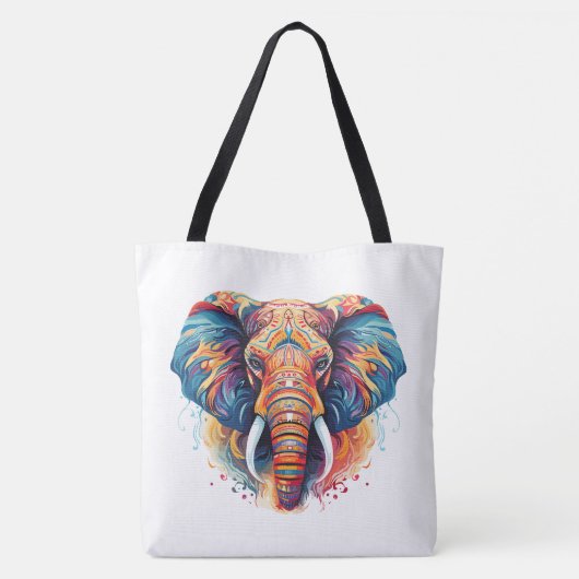 Boheemse stijl olifant tote bag (Achterkant)