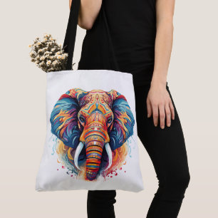 Boheemse stijl olifant tote bag