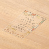 Boheemse stijl pampass gras bruiloft acryl uitnodigingen (Laagn)