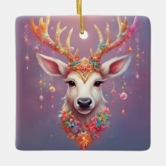 Boheemse stijl rendier keramisch ornament (Voorkant)