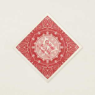 Boheemse stijl rode Paisley bruiloft op maat Servetten