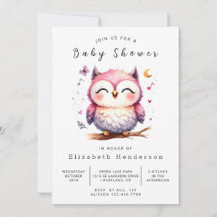 Boheemse stijlvolle uil Baby shower Kaart