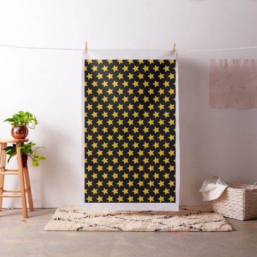 Boheemse stof Modern Boho geel gouden ster zwart (Voorbeeld)