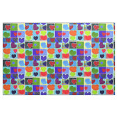 Boheemse stof Moderne Boho harten Groen Rood Blauw (Fat Quarter)