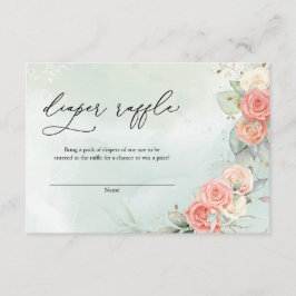 Boheemse Stof Roze Groene Krans Diper Lotterij Informatiekaartje