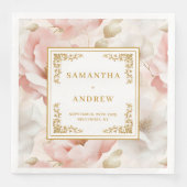 Boheemse stoffige roze waterverf bruiloft servette servet (Voorkant)