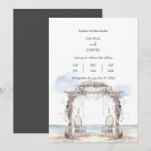 Boheemse strand ceremonie receptie boog bruiloft kaart (Voorkant / Achterkant)