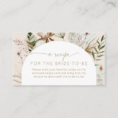 Boheemse strand recept voor de bruid insert informatiekaartje (Voorkant)