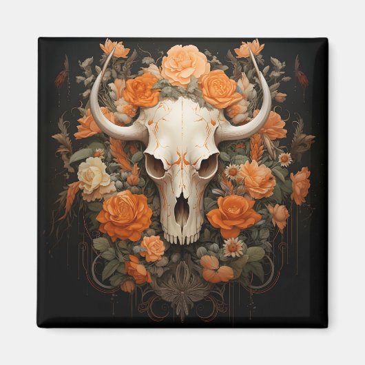  Boheemse suikerschedel bloeien Magneet (Voorkant)