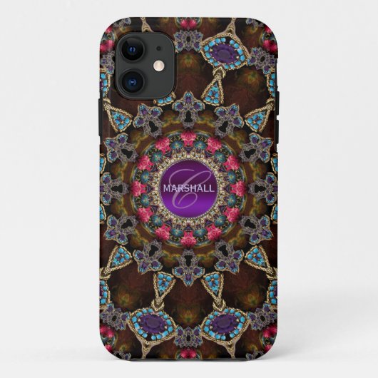 Boheemse Tapijt Kunst Monogram CaseMate Case-Mate iPhone Case (Achterkant)