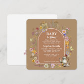 Boheemse Tea Party Baby in Bloom Baby shower Kaart (Voorkant / Achterkant)