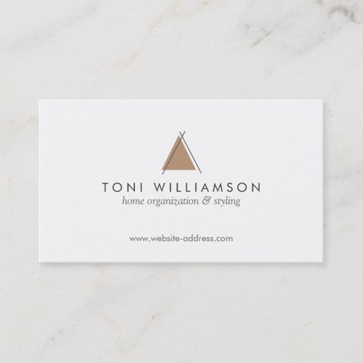 Boheemse TeePee Driehoek Kunst en Ambachten Visitekaartje (Voorkant)