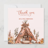 Boheemse Tent Wildflower Wedding Dank u kaart (Voorkant)