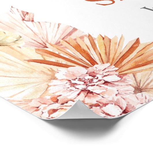 Boheemse terracotta bruidsshower welkomstbord poster (Hoek)