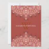 Boheemse terracotta kant hart bruiloft kaart (Voorkant)