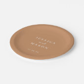 Boheemse Terracotta Koppels Bruiloft Papieren Bord (Gekanteld)