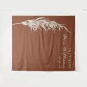 Boheemse Terracotta Pampagras Bruidsachtergrond Wandkleed (Voorkant (horizontaal))