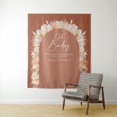 Boheemse terracotta pampagras bruidsdouche wandkleed (In situ)