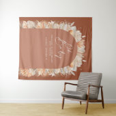 Boheemse terracotta pampagras bruiloft feest wandkleed (In Situ (horizontaal))