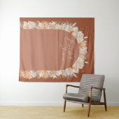 Boheemse terracotta pampagras bruiloftsborrel wandkleed (In Situ (horizontaal))