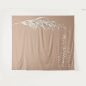 Boheemse Terracotta Pampas Gras Bruidsachtergrond Wandkleed (Voorkant (horizontaal))