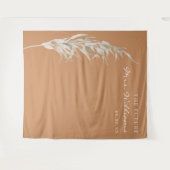 Boheemse Terracotta Pampas Gras Bruidsachtergrond Wandkleed (Voorkant (horizontaal))