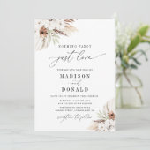 Boheemse terracotta pampas gras bruiloft kaart (Staand voorkant)