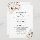 Boheemse terracotta pampas gras bruiloft kaart (Voorkant / Achterkant)