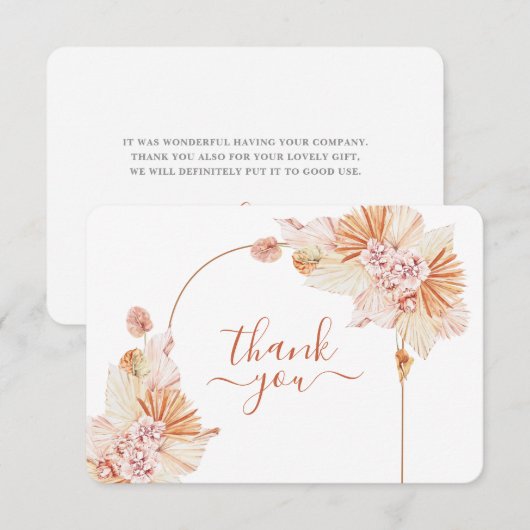 Boheemse Terracotta woestijn bruiloft bedankkaart (Voorkant / Achterkant)