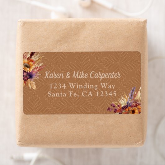 Boheemse Terracotta Zonnebloem Etiket (Insitu)