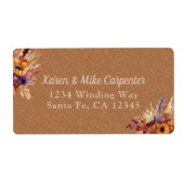 Boheemse Terracotta Zonnebloem Etiket (Voorkant)