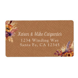 Boheemse Terracotta Zonnebloem Etiket