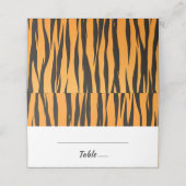 Boheemse tijger streep zwart goud bruiloft streep plaatskaartje (Buitenkant ongevouwen)