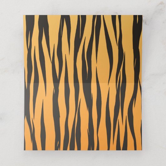 Boheemse tijger streep zwart goud bruiloft streep plaatskaartje (Binnenkant ongevouwen)