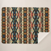 Boheemse tribale zuidelijke patroon sherpa deken (Voorkant (horizontaal))