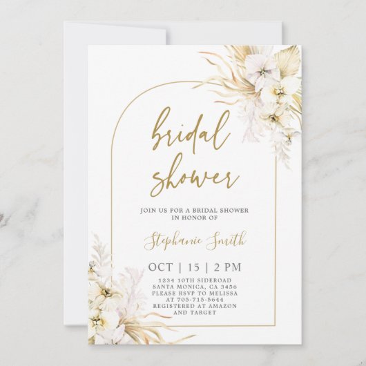 Boheemse Tropen Bruids Douche Uitnodiging (Voorkant)