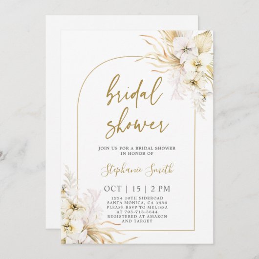 Boheemse Tropen Bruids Douche Uitnodiging (Voorkant / Achterkant)