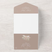 Boheemse Tropische Bloemen bruiloft All In One Uitnodiging (Buitenkant)