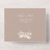 Boheemse Tropische Bloemen bruiloft All In One Uitnodiging (Achterkant)