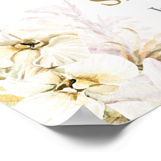 Boheemse tropische bruiloft Welcome bord Poster (Hoek)